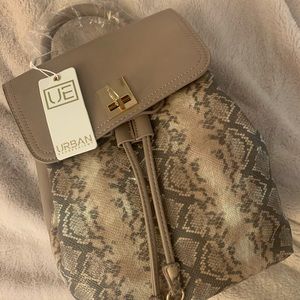 Vegan leather snake skin backpack